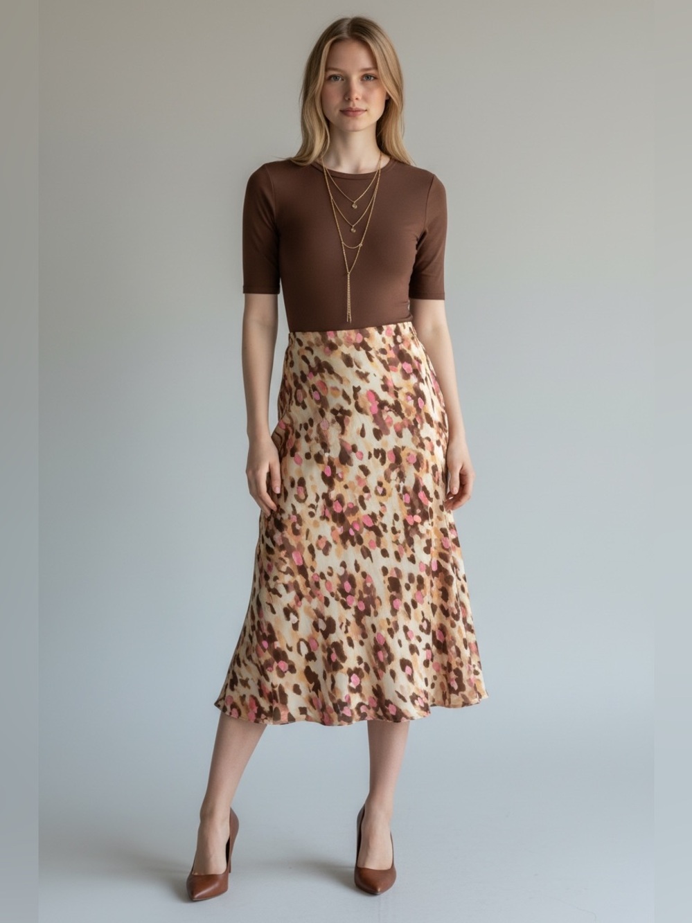 Banana Republic Spotted Midi Slip Skirt size XL